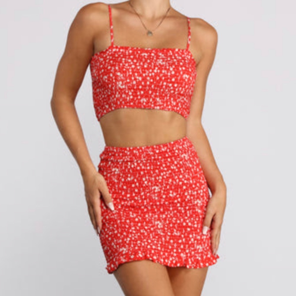 Two Piece Floral Skirt Set